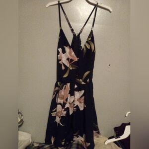 Black Dress with Pink Floral Romper